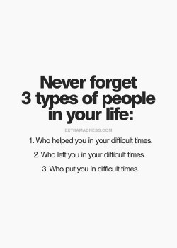 Never forget 3 types of people in your life.